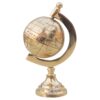 Miniature Vintage-Style Brass Rotating Globe Showpiece (4.5-Inch)